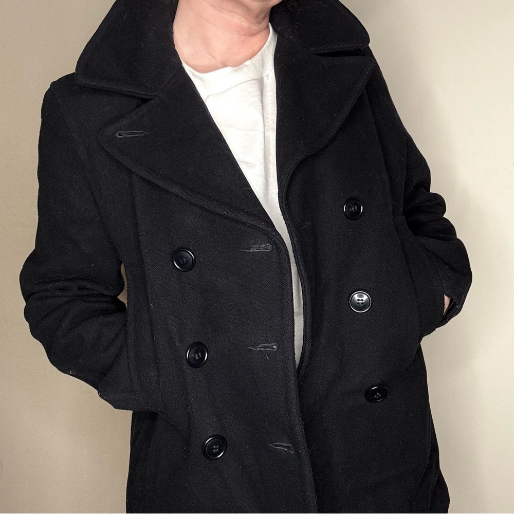 1990’s Polo Jeans Company Ralph Lauren Black Wool Peacoat Women’s - Small - Picture 5 of 8